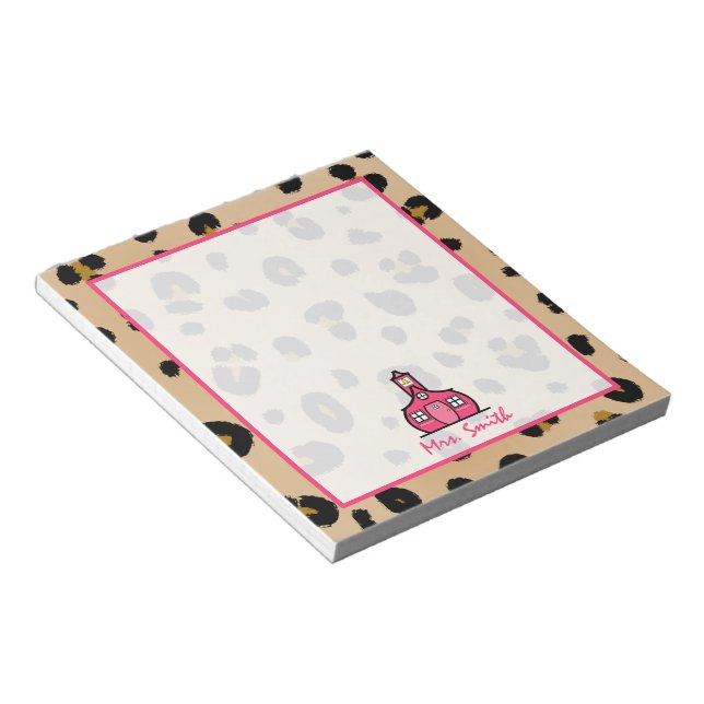 Leopard Lehrer Notepad Notizblock (angewinkelt)