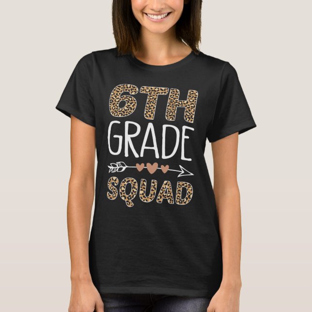 Leopard-Lehrer-Schüler der 6. Klasse T-Shirt (Vorderseite)