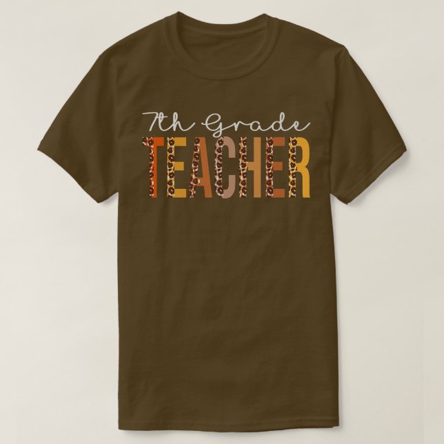 Leopard Lehrerin der 7. Klasse Herbstliebhaber Dan T-Shirt (Design vorne)