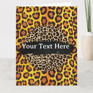 Leopard Leopard Animal Print Personalisiert Geburt Karte