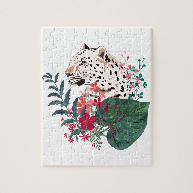 Leopard, Leopardenmuzzle, blumenreich , botanisch (Vertikal)