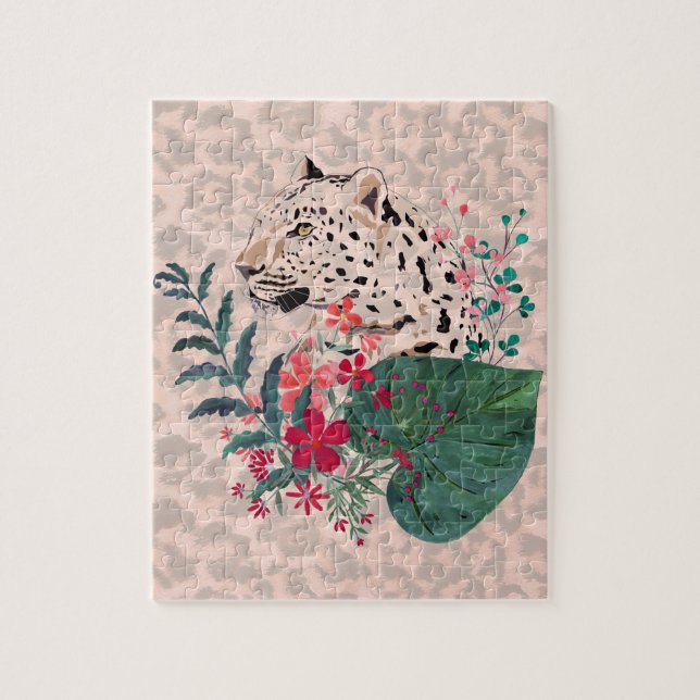 Leopard, Leopardenmuzzle, blumenreich , Botanische (Vertikal)