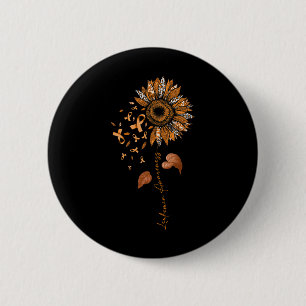 Leopard Leukemia Awareness Orange Ribbon Button