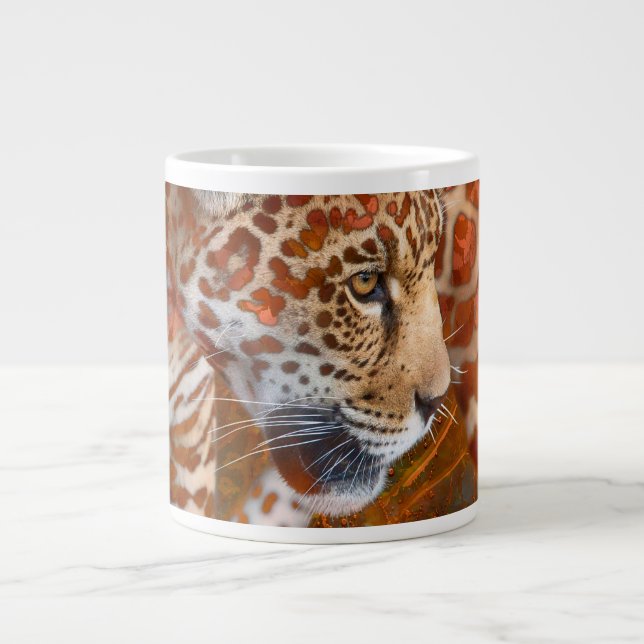 LEOPARD LEVING IN FARBEN Jumbo-Tasse (Vorderseite)