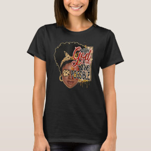 Leopard Liebe Afro Girl Faith Inspirational Bibel  T-Shirt