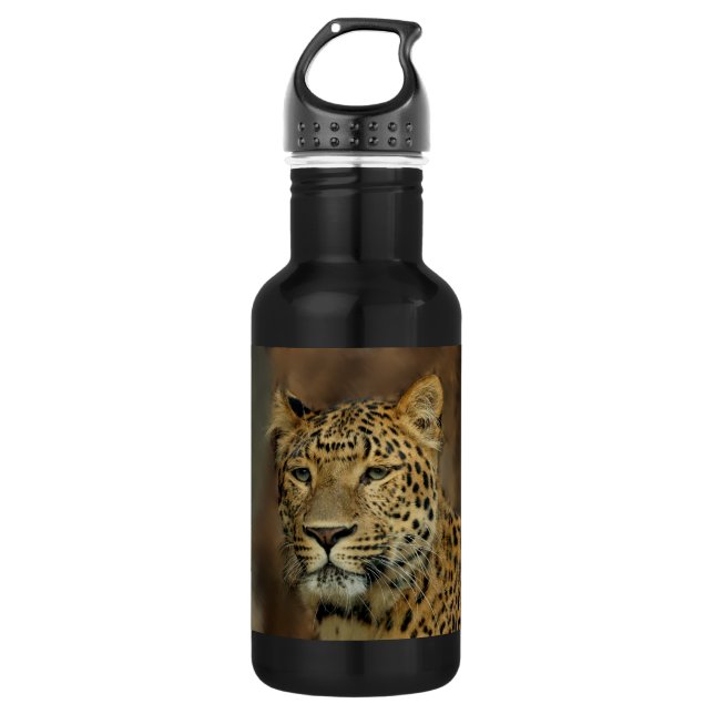 Leopard Liebe Kunst Trinkflasche (Vorderseite)