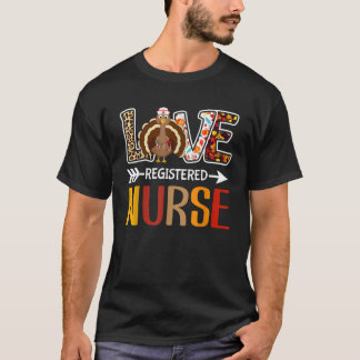 Leopard Liebe Türkei RN Nurse Thanksgivi T-Shirt