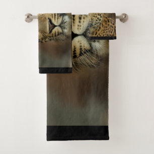 Leopard-Liebhaber Badhandtuch Set