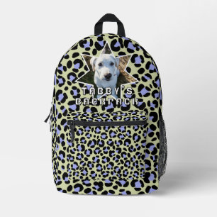 Leopard Lila Black Dog Foto Personalisiert Bedruckter Rucksack