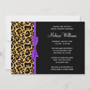 Leopard Lila drucktes Brautparty mit Multifunktion Einladung