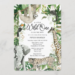 Leopard Little Wild One Safari Baby Dusche Einladung