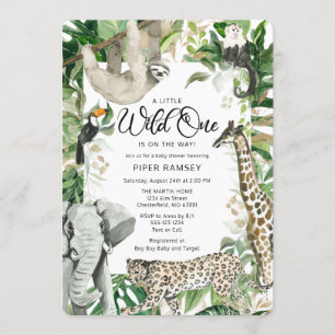 Leopard Little Wild One Safari Baby Dusche Einladung