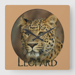 Leopard Lovers Art Quadratische Wanduhr