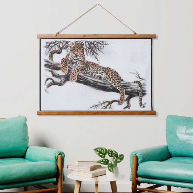 Leopard Lovers Wandteppich Mit Holzrahmen (Wohnzimmer)
