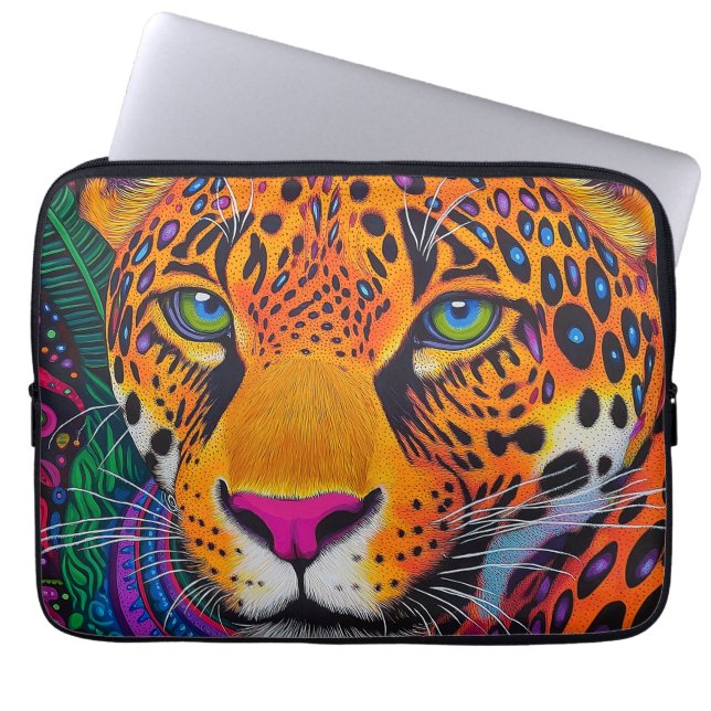 Leopard Luminous  Laptopschutzhülle (Vorderseite)