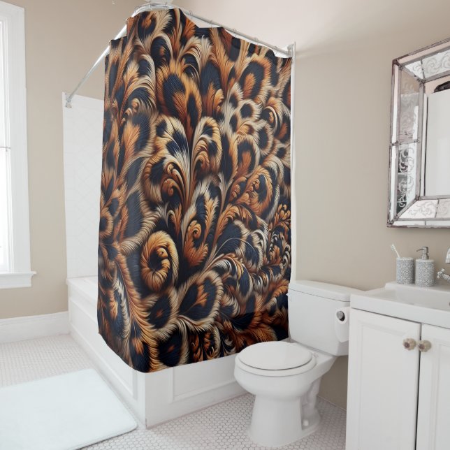 Leopard Luxe: Ihr Badezimmer mit einem Duschvorhang (Beispiel)