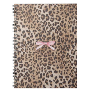 Leopard Luxe Notizbuch mit rosa Schleife Notizblock