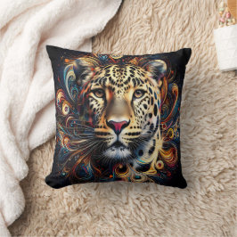 Leopard Magie: Künstlerische Dschungel-Atmosphäre Kissen