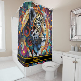 Leopard Majesty: Kühne Jungle Vibes Duschvorhang