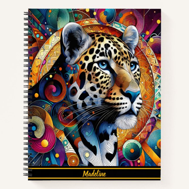 Leopard Majesty: Kühne Jungle Vibes Notizbuch (Vorderseite)