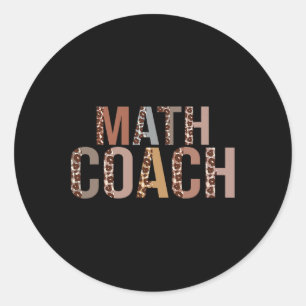 Leopard Math Coach Supplies Lustiger Kontrollgang Runder Aufkleber