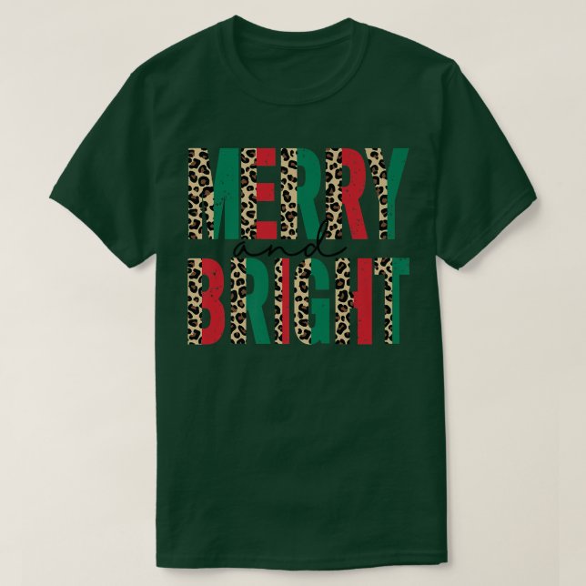 Leopard Merry und helle Christmas Vibes Funny Chr T-Shirt (Design vorne)