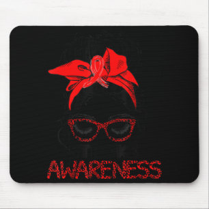 Leopard Messy Hair Bun Stroke Awareness Survivor W Mousepad