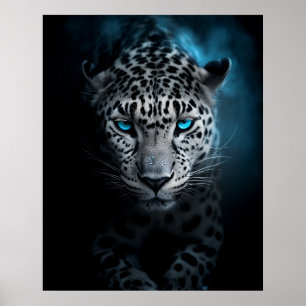 Leopard mit Blue Eyes Poster