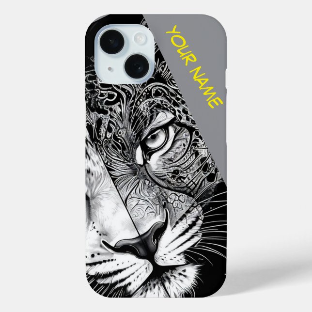 Leopard mit individuellem Namen Case-Mate iPhone Hülle (Rückseite)