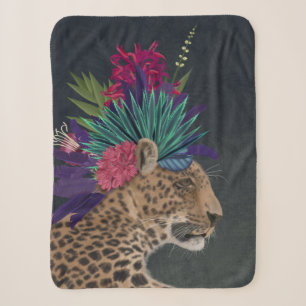 Leopard mit tropischem Kopfteil Sherpadecke