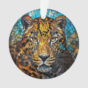 Leopard mit warmen und kühlen Tönen Ornament