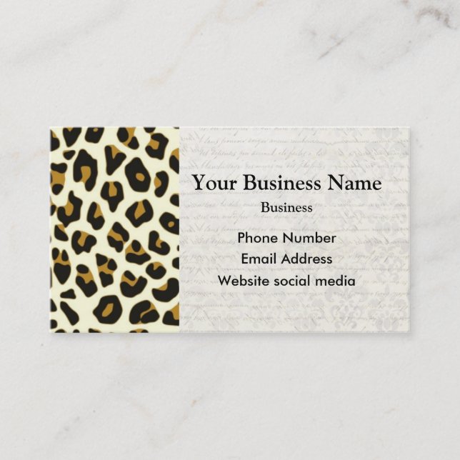 Leopard-Modedruckmuster Visitenkarte (Vorderseite)