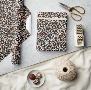 Leopard, modern, gepunktet, braun, beige, hautfarb geschenkpapier
