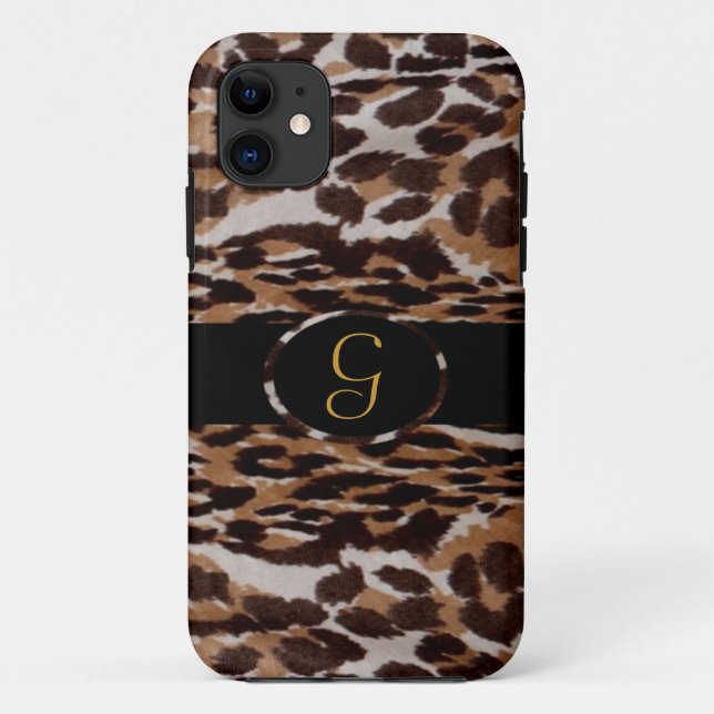 Leopard Monogram Iphone 5 Fall Case-Mate iPhone Hülle (Rückseite)