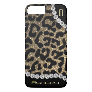 Leopard-Monogramm-Glitzer Case-Mate iPhone Hülle