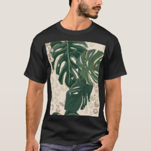 Leopard Monstera: Jungle Print Vintag. T-Shirt