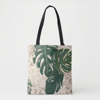 Leopard Monstera: Jungle Print Vintag. Tasche