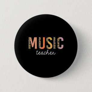Leopard-Musiklehrer Süßer Ck Zu Schulbedarf W Button