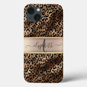 Leopard Muster Black Bronze Monogram Case-Mate iPhone Hülle