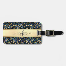 Leopard Muster Black Bronze Monogram