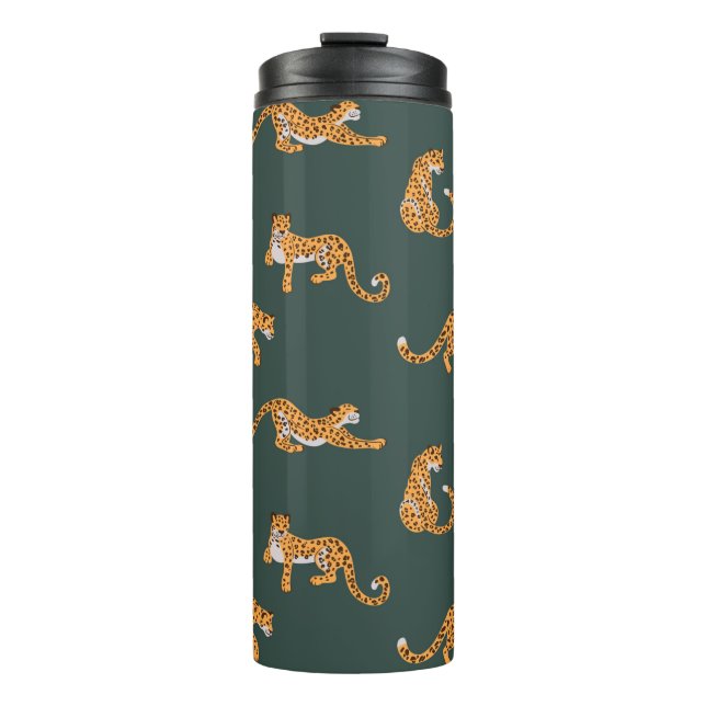 Leopard Muster flache Farbe nahtlose Design-Bild Thermosbecher (Vorderseite)