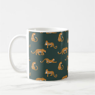 Leopard Muster flache Farbe nahtlose Design-Illust Kaffeetasse