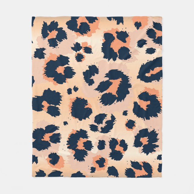 Leopard Muster: Funny Seamless Design Fleecedecke (Vorderseite)