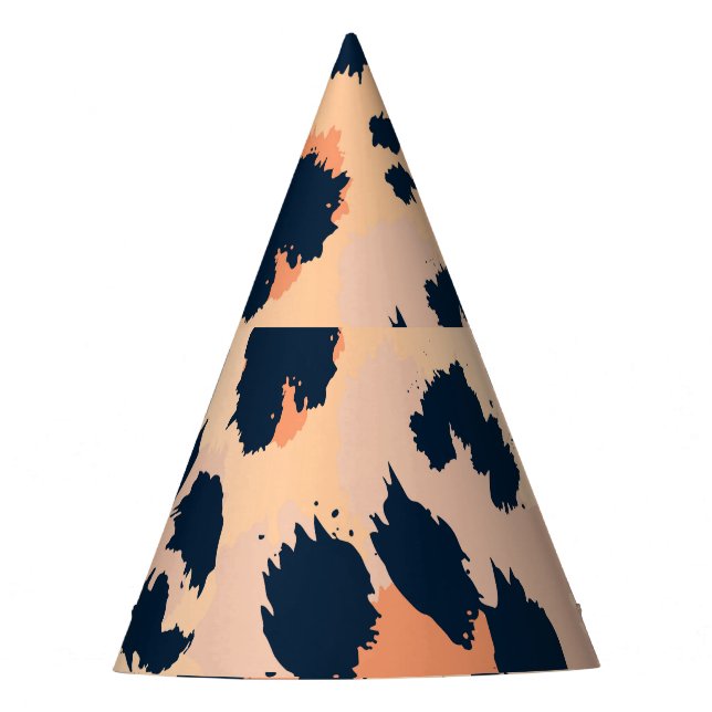 Leopard Muster: Funny Seamless Design Partyhütchen (Vorderseite)