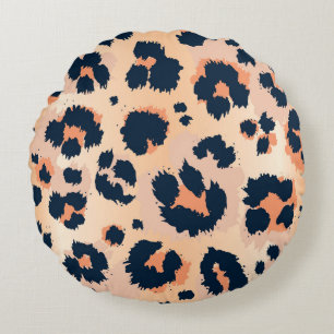 Leopard Muster: Funny Seamless Design Rundes Kissen