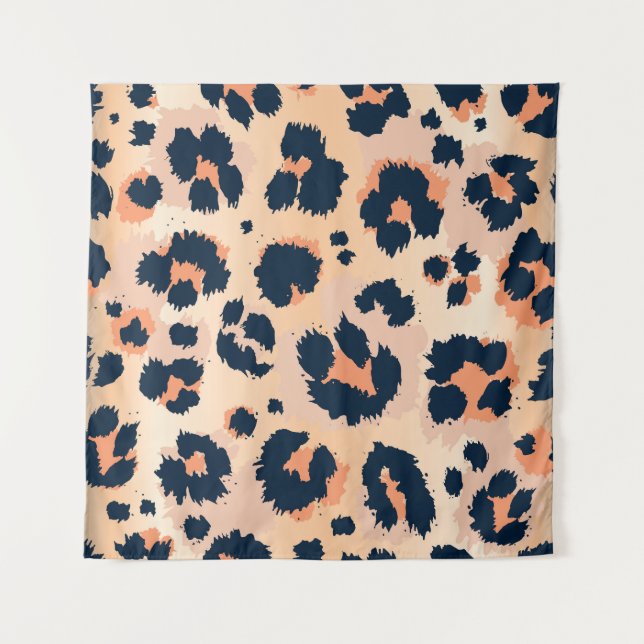 Leopard Muster: Funny Seamless Design Wandteppich (Vorderseite)