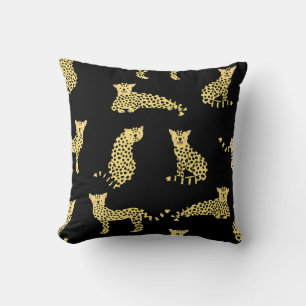 Leopard Muster: Schwarze Hintergrundekäse Kissen
