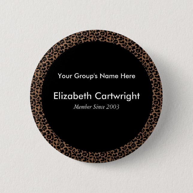 Leopard Name Tag Button (Vorderseite)