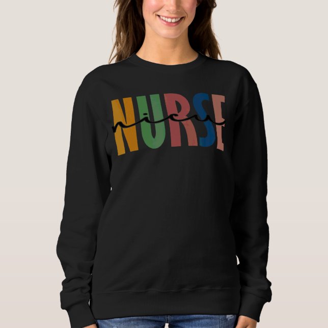 Leopard Nicu Nurse Nursing Student School Sweatshirt (Vorderseite)