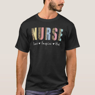 Leopard Nurse Life Nursing Student Liebe Inspirier T-Shirt